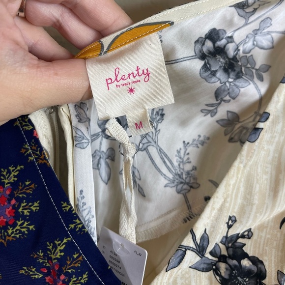 Plenty by Tracy Reese Asymmetric Shift Dress Patchwork Satin Floral Size M NWT - Picture 5 of 12